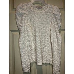 Loft Soft Lace Puffed Shoulder Top